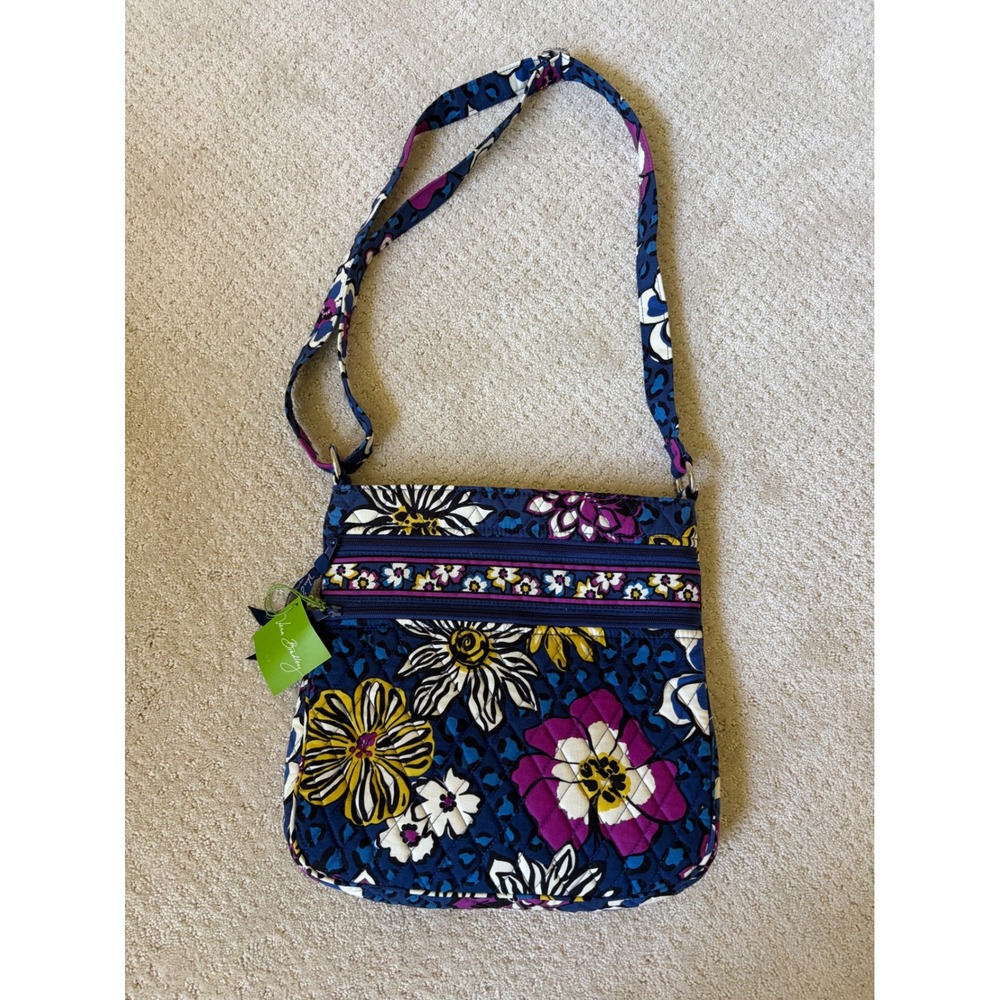Vera Bradley Triple Zip Hipster African Violet *Retired* NWT Quilted Floral Bag